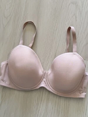 Hanro of Switzerland Bra Smooth Illusion Nude Beige Tan Lined Underwire 36C 80C - Image 1 of 4
