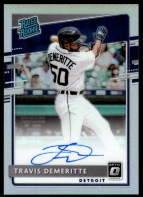 2020 Donruss Optic Rated Rookies Signatures HOLO Travis Demeritte Auto Detroit - Image 1 of 2