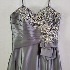 Night Moves Formal Dress Gown Charcoal Size 8 Beading And Sequins