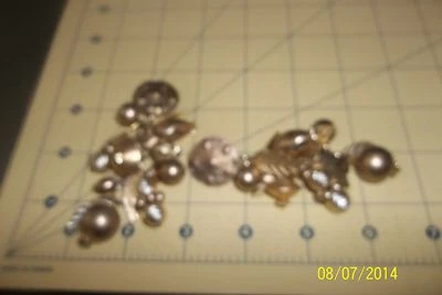 Gold tone multi CHARM EARRINGS CLIP ON EARRINGS - Image 1 of 4