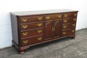 Ethan Allen Solid Cherry Long Low Dresser Bathroom Vanity 5183 - Picture 1 of 13