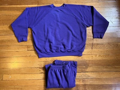 Sudadera DE COLECCIÓN Fruit Of The Loom Para Mujer’s L Púrpura Años 80 Envejecido Foto 1 de 4