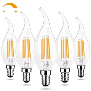 5Pack E12 Chandelier Bulb Dimmable 2700k Warm White 600LM Equivalent 60Watt E12 - Picture 1 of 7