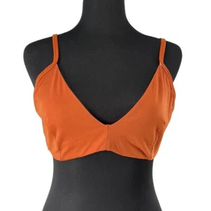 Everlane The Cotton Bralette cognac orange brown lounge comfort light support XL - Picture 1 of 15