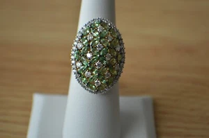 4.00ct Premium Tsavorite Garnet / Moissanite Ring 14k YG over Fine Silver Size 5 - Picture 1 of 12