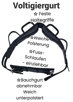 Voltigiergurt Volti Gurt Voltigurt 2 Fußschlaufen Leder Mini Shetty Pony Tysons - Bild 1 von 4