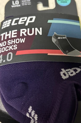 CEP Women’s The Run Violet - 4.0 Compression No Shows Socks - WP26SR4 SIZE LG - Image 1 of 2