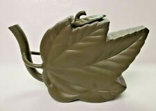 Museum Store Collection Small Green Ceramic Leaf Shaped Tea Pot with Lid Handle