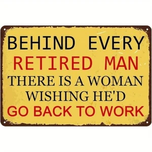 Hinter jedem Rentner steht eine Frau lustiges Schild wetterfest Aluminium - Bild 1 von 1