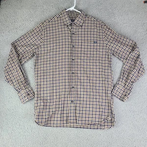 FISH HIPPIE Hemd Herren MEDIUM beige blau kariert Flanell Button-Down GEBRAUCHT Tasche - Bild 1 von 23