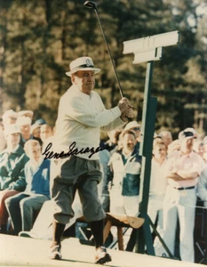 GENE SARAZEN SIGNED 8x10 PHOTO CELEBRATED US OPEN PGA MASTERS LEGEND BECKETT BAS - Picture 1 of 2