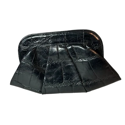 Clutch Lucy feminina Lauren Merkin couro preto - Imagem 1 de 4