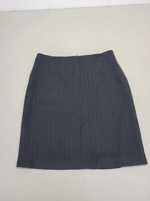 Falda Lápiz Attention Negra Con Brillo Plateado Metálico Poliéster Talla 6 Abertura Foto 1 de 4