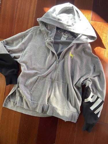 UNDERCOVER Felpa con cappuccio Victoria's Secret rosa e zip logo piccola Victorias