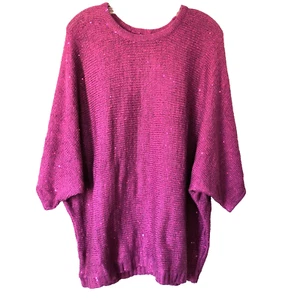 Melissa McCartney Seven7 Pullover Sweater NEW Sz Lg Oversized Sequins Holiday - Picture 1 of 17