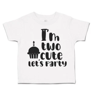 Toddler T-Shirt I Am 2 Cute Let Us Party Cakes Style A Cakes Boy & Girl Clothes - Picture 1 of 18