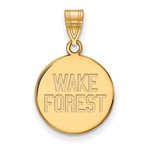 Wake Forest University Demon Deacons Mascot Logo Disc Pendant Gold Plated Silver - Picture 1 of 5