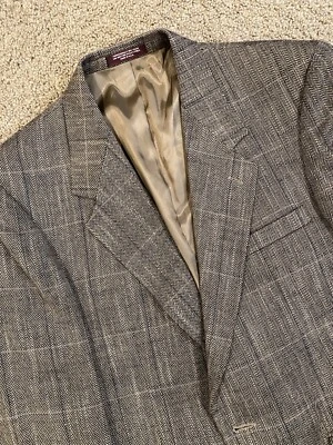 Chaqueta de tweed vintage marrón patrón espiga blazer de lana 42R EE. UU. Evan Picone Foto 1 de 4