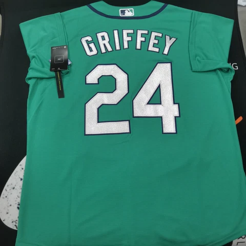 Ken Griffey Jr. #24 Seattle Mariners Aqua Cool Base Stitched Jersey Pick Size Cover