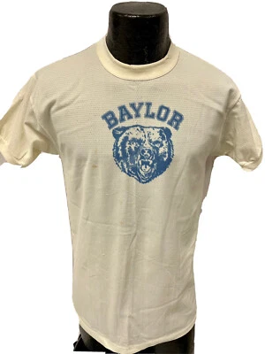 Vtg 50-60's Sportwear BAYLOR Bears Nylon MESH Stretchy THROWBACK Jersey Shirt 44 - Image 1 of 4