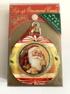 Tarjetas de adorno emergentes de Navidad de Papá Noel de colección 6+1 tarjetas y 7 sobres originales Caja NOS - Imagen 1 de 5