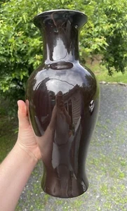 12.75" Vintage Brown Monochrome Glazed Haeger 4172 Ceramic Decorative Vase Art - Bild 1 von 10