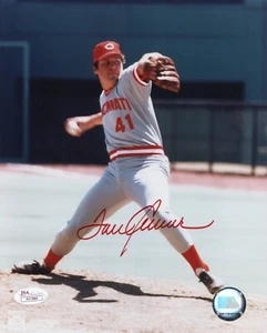 Foto baseball vintage Tom Seaver Cincinnati rossa firmata autografata 8x10 JSA COA - Foto 1 di 3