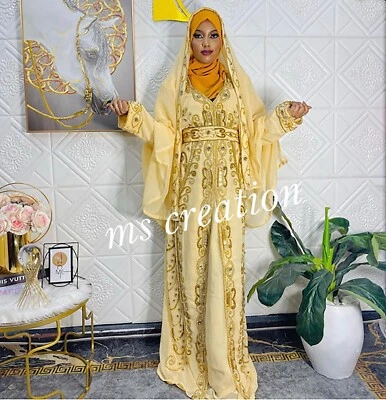 Ausverkauf Marokkanisch Dubai Caftans Farasha Abaya Hochzeit Kostüm Lang Kleid - Bild 1 von 4