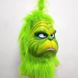 the Grinch Mask Costume with Green Furry Fur for Christmas Cosplay Party New - Picture 1 of 24