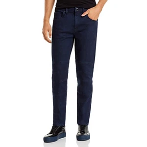 Karl Lagerfeld Classic Soft Modal Moto Pants Mens 34 Navy Straight Leg UPS477 - Picture 1 of 10