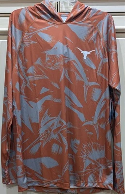 NEW Mens Medium Columbia Texas Longhorns Super Terminal Tackle Hoodie Omni-Shade - Image 1 of 4