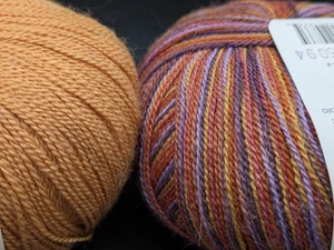 2 Classic Elite Silky Alpaca Lace Silk Blend Yarn Gold Purple Designer 50g - Picture 1 of 8