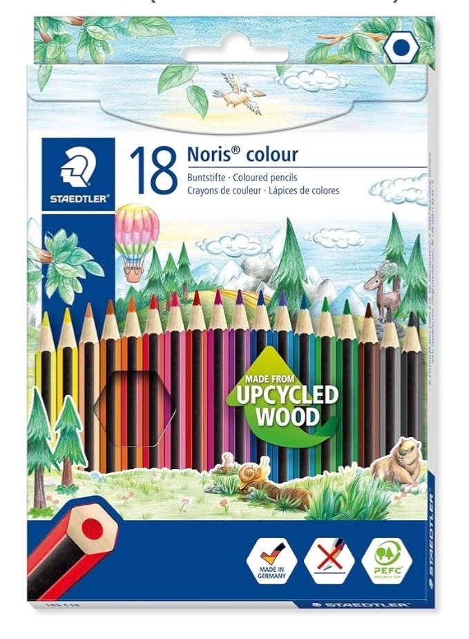 STAEDTLER 185 C18 Noris Colour Colouring Pencils - 18 Assorted Colours - Image 1 of 4