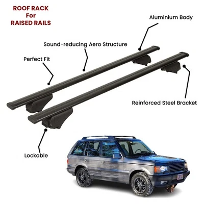 2 Pcs Black Cross Bars for  LAND ROVER RANGE ROVER SUV 1994-2002 - Image 1 of 4