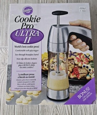 Prensa para galletas Wilton Cookie Pro Ultra II, completa con 19 discos en caja  Foto 1 de 4