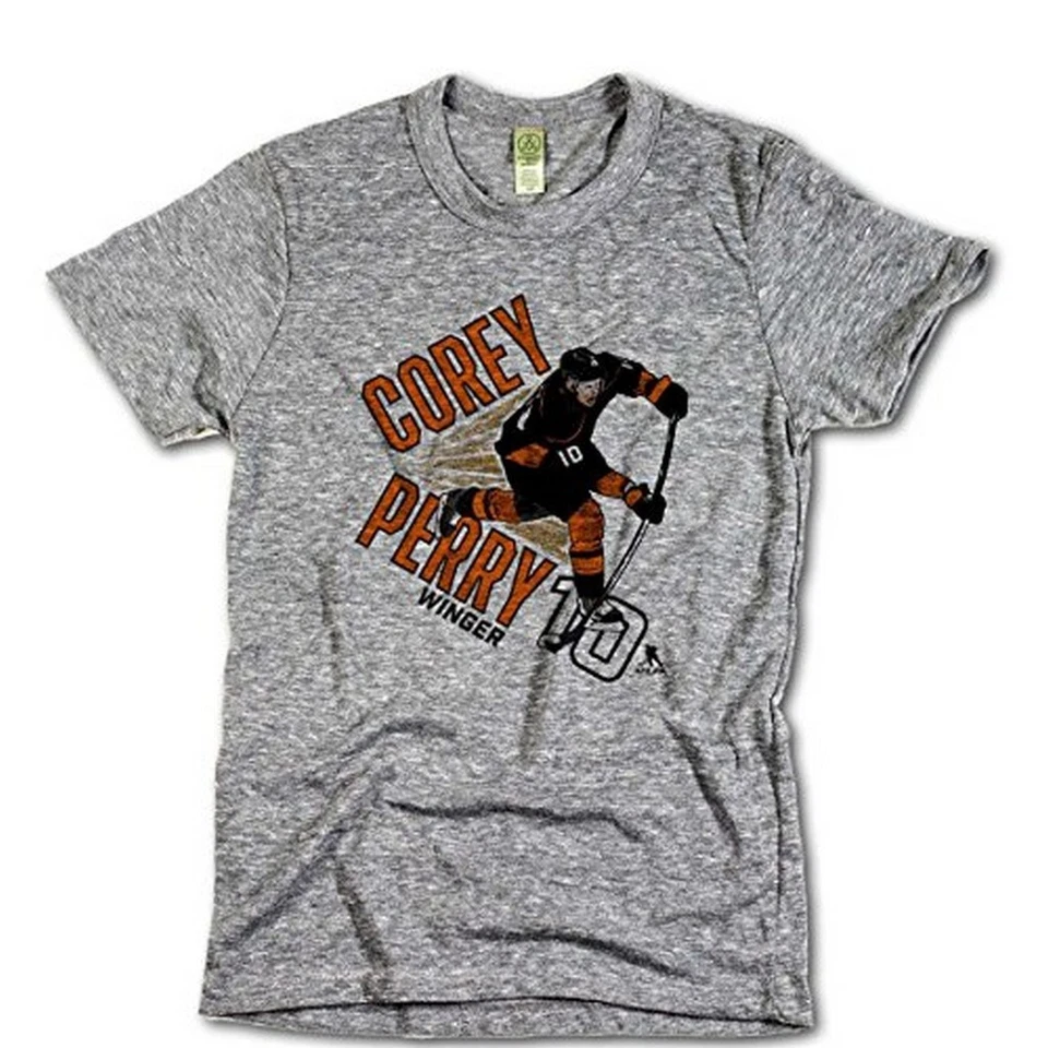 Camiseta unisex de hockey NHL Corey Perry Point manga corta gris jaspeado S Foto 1 de 1