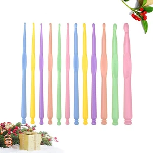 12PCS Plastic Knitting Needle Crochet Hook DIY Weaving Supplies Crochet Hook - Picture 1 of 11