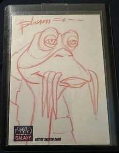 2011 TOPPS STAR WARS Galaxy 6 Captain Tarpals RED Sketch Card 1/1 Howard Shum - Picture 1 of 2