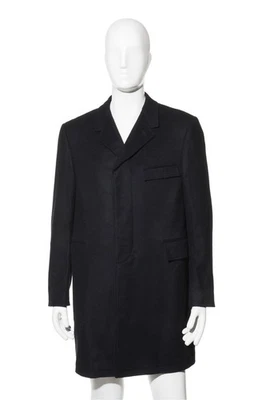 Chaqueta Abrigo Largo Hombre Thom Browne 100% Cachemira Azul Marino 3R / 52R Italia Foto 1 de 4