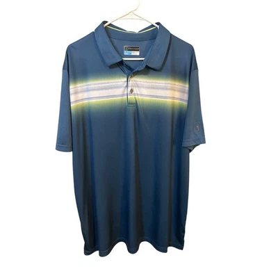 PGA Tour pro series Golf Shirt mens XXL  blue/white,gray &white stripe on chest. - Image 1 of 4