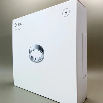 Oura Ring 4 Silver Size 8 Model 0A11 Smart Fitness Heart Sleep Tracking Sealed - Image 1 of 3