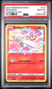 RESHIRAM Amazing Rare 2021 Pokemon SWSH Shining Fates 017/072 PSA 10 GEM *bt - Picture 1 of 2