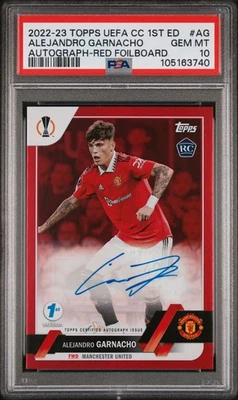 2022 Topps UCC 1st Ed. Red Auto Alejandro Garnacho RC /5 #AG PSA 10 - Image 1 of 2