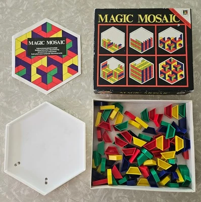 MAGIC MOSAIC Vintage Tile Puzzle Game Diset Brick Pattern Pasttime Creative  - Image 1 of 4
