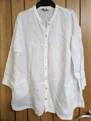 Sahara white linen shirt blouse size 1 or 14 / 16 used - Image 1 of 4