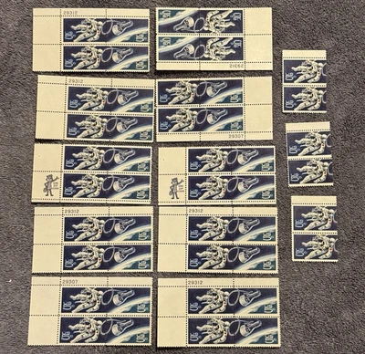 Lot US 1967 5¢ Space Walk Astronaut Plate Blocks & Multiples MNH Apollo NASA - Image 1 of 4
