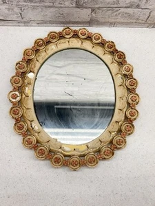 Vintage MCM Syroco Ornate Floral Scroll Wall Mirror 14”x16” Shabby Cottage Core - Picture 1 of 8
