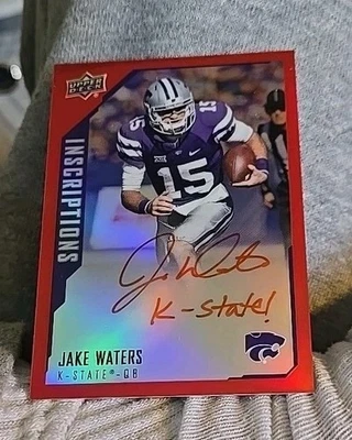 2015 Upper Deck Inscriptions - Jake Waters on card K State autograph auto 8/149 - Image 1 of 2