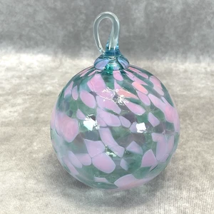 Mundgeblasene große 5" Glaskugel Kugel lila & türkis Ornament Sonnenfänger - Bild 1 von 5