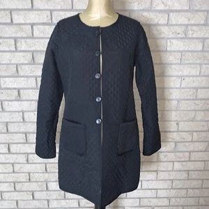 VTG Hand Made Black & Blue Reversible Quilted Top Stitch Woman’s Jacket Medium - Picture 1 of 24